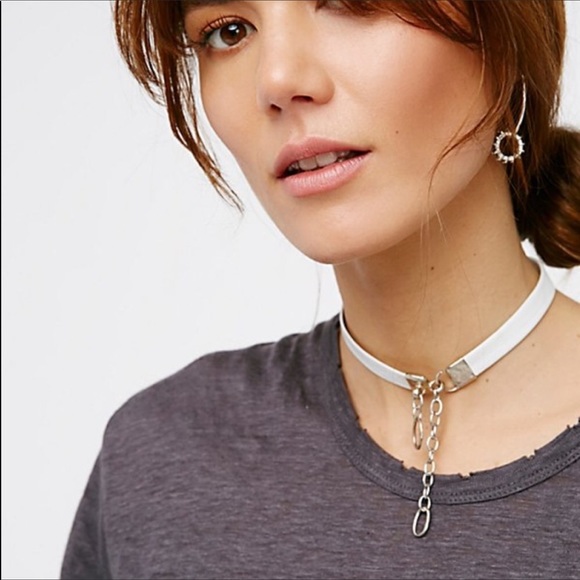 Free People x luiny Leather Lock Choker Necklace - Picture 2 of 7